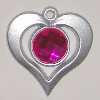 Plastic( ABS) Pendant with Acrylic Zircon, 37x35mm Hole:3mm Sold by Bag