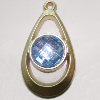 Plastic( ABS) Pendant with Acrylic Zircon, 45x24mm Hole:3mm Sold by Bag