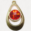 Plastic( ABS) Pendant with Acrylic Zircon, 45x24mm Hole:3mm Sold by Bag