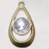 Plastic( ABS) Pendant with Acrylic Zircon, 45x24mm Hole:3mm Sold by Bag