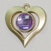 Plastic( ABS) Pendant with Acrylic Zircon, 37x35mm Hole:3mm Sold by Bag