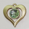 Plastic( ABS) Pendant with Acrylic Zircon, 37x35mm Hole:3mm Sold by Bag