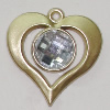 Plastic( ABS) Pendant with Acrylic Zircon, 37x35mm Hole:3mm Sold by Bag