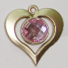 Plastic( ABS) Pendant with Acrylic Zircon, 37x35mm Hole:3mm Sold by Bag