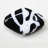 Painted Spray-paint Stripe Acrylic Beads, Flat Bicone 17x12mm Hole:1mm, Sold by Bag 