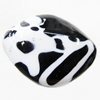 Painted Spray-paint Stripe Acrylic Beads, Flat Bicone 28x24mm Hole:2mm, Sold by Bag 