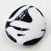 Painted Spray-paint Stripe Acrylic Beads, Twisted Flat Round 16mm Hole:1mm, Sold by Bag 