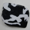 Painted Spray-paint Stripe Acrylic Beads, 30x23mm Hole:2mm, Sold by Bag 