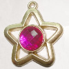 Plastic( ABS) Pendant with Acrylic Zircon, 42x37mm Hole:3mm Sold by Bag