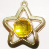 Plastic( ABS) Pendant with Acrylic Zircon, 42x37mm Hole:3mm Sold by Bag