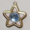 Plastic( ABS) Pendant with Acrylic Zircon, 42x37mm Hole:3mm Sold by Bag