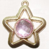Plastic( ABS) Pendant with Acrylic Zircon, 42x37mm Hole:3mm Sold by Bag