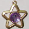 Plastic( ABS) Pendant with Acrylic Zircon, 42x37mm Hole:3mm Sold by Bag