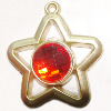 Plastic( ABS) Pendant with Acrylic Zircon, 42x37mm Hole:3mm Sold by Bag