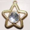 Plastic( ABS) Pendant with Acrylic Zircon, 42x37mm Hole:3mm Sold by Bag