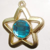 Plastic( ABS) Pendant with Acrylic Zircon, 42x37mm Hole:3mm Sold by Bag