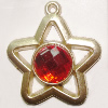 Plastic( ABS) Pendant with Acrylic Zircon, 42x37mm Hole:3mm Sold by Bag