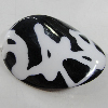 Painted Spray-paint Stripe Acrylic Beads, Twisted Flat Oval 36x25mm Hole:2mm, Sold by Bag 