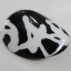 Painted Spray-paint Stripe Acrylic Beads, Twisted Flat Oval 36x25mm Hole:2mm, Sold by Bag 