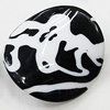 Painted Spray-paint Stripe Acrylic Beads, Twisted Flat Round 35mm Hole:3mm, Sold by Bag 