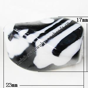 Painted Spray-paint Stripe Acrylic Beads, Teisted Drum 23x17mm Hole:3mm, Sold by Bag 