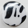 Painted Spray-paint Stripe Acrylic Beads, Flat Round 23x23mm Hole:2mm, Sold by Bag 