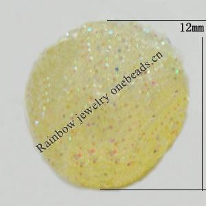 Colorful Acrylic Beads，Flat Round 12mm Sold by Bag