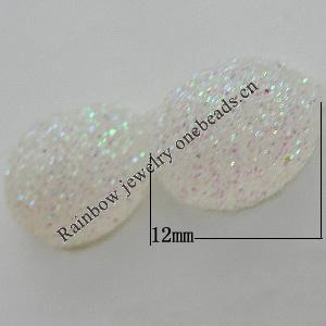 Colorful Acrylic Beads，Flat Oval 10x12mm Sold by Bag