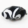 Painted Spray-paint Stripe Acrylic Beads, Faceted Oval 18x9mm Hole:1.5mm, Sold by Bag 