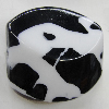 Painted Spray-paint Stripe Acrylic Beads, Flat Drum 31x28mm Hole:2mm, Sold by Bag 