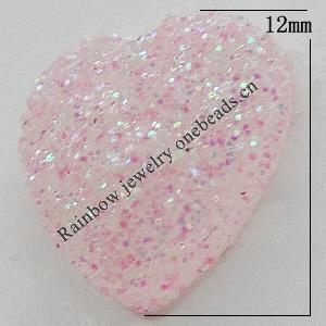 Colorful Acrylic Beads，Heart 12mm Sold by Bag