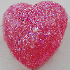 Colorful Acrylic Beads，Heart 14mm Sold by Bag