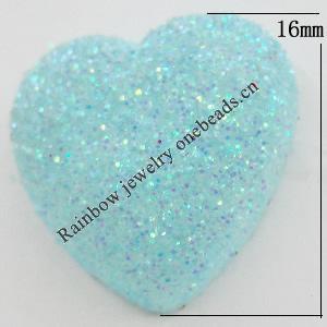 Colorful Acrylic Beads，Heart 16mm Sold by Bag