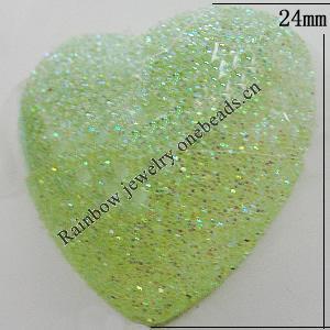 Colorful Acrylic Beads，Heart 24mm Sold by Bag