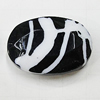 Painted Spray-paint Stripe Acrylic Beads, Flat Oval 25x18mm Hole:2mm, Sold by Bag 