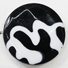 Painted Spray-paint Stripe Acrylic Beads, Faceted Flat Round 25mm Hole:1mm, Sold by Bag 