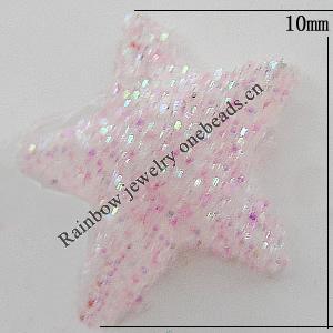 Colorful Acrylic Beads，Star 10mm Sold by Bag