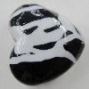 Painted Spray-paint Stripe Acrylic Beads, Heart 25x23mm Hole:2.5mm, Sold by Bag 