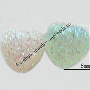 Colorful Acrylic Beads，Heart 8mm Sold by Bag