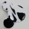 Painted Spray-paint Stripe Acrylic Beads, Animal Head 28x27mm Hole:2mm, Sold by Bag 