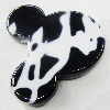 Painted Spray-paint Stripe Acrylic Beads, Animal Head 40x39mm Hole:2mm, Sold by Bag 