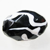 Painted Spray-paint Stripe Acrylic Beads, Faceted Oval 30x20mm Hole:3mm, Sold by Bag