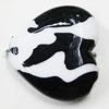 Painted Spray-paint Stripe Acrylic Beads, Heart 21x23mm Hole:2mm, Sold by Bag