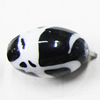 Painted Spray-paint Stripe Acrylic Beads, Oval 14x9mm Hole:1mm, Sold by Bag
