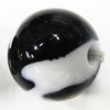 Painted Spray-paint Stripe Acrylic Beads, Round 10mm Hole:2mm, Sold by Bag 