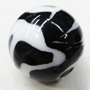 Painted Spray-paint Stripe Acrylic Beads, Round 14mm Hole:2.5mm, Sold by Bag 