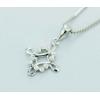 Sterling Silver Pendants platina plating, Flower 20x13mm, Sold by PC