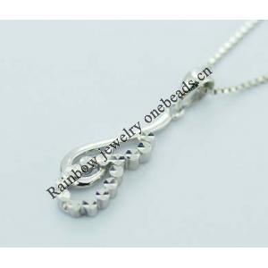 Sterling Silver Pendants platina plating,25x9mm, Sold by PC