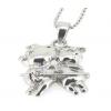 Sterling Silver Pendants platina plating, 23x14mm, Sold by PC