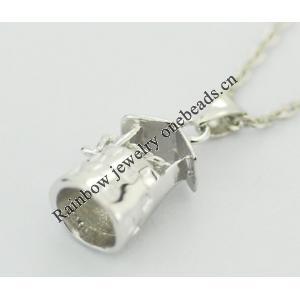 Sterling Silver Pendants platina plating, 22x10mm, Sold by PC